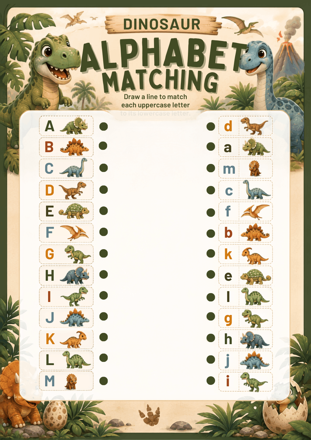Dinosaur A–Z Activity Book | Trace, Match & Colour - photo 3