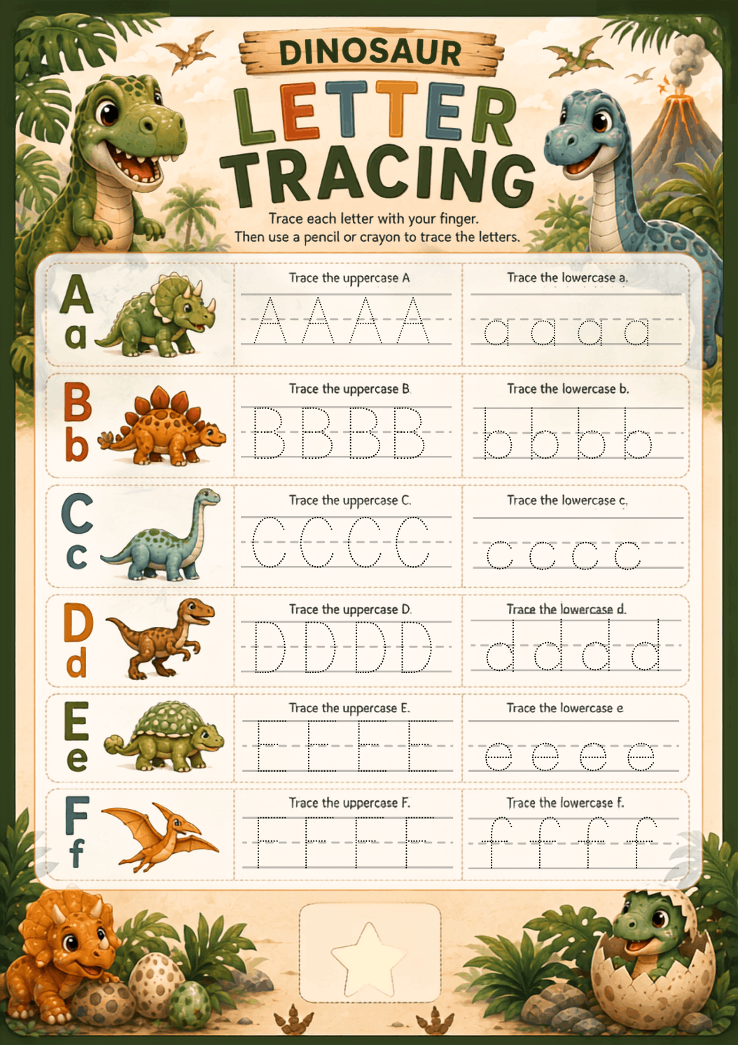 Dinosaur A–Z Activity Book | Trace, Match & Colour - photo 4