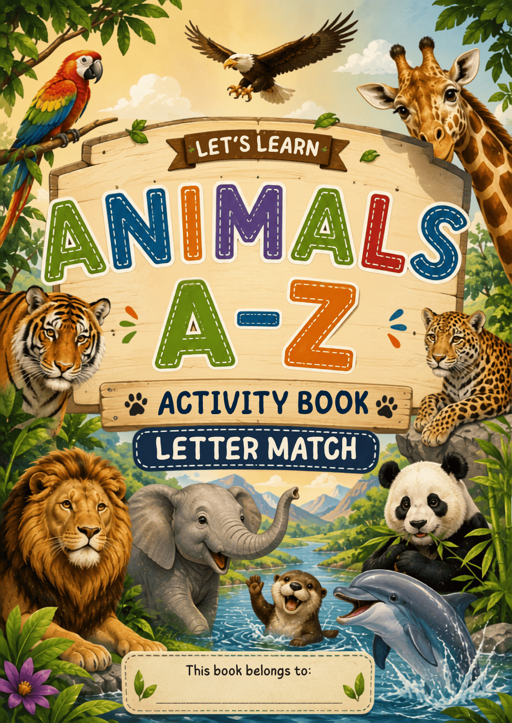 Animals A–Z Activity Book | Trace, Match & Colour