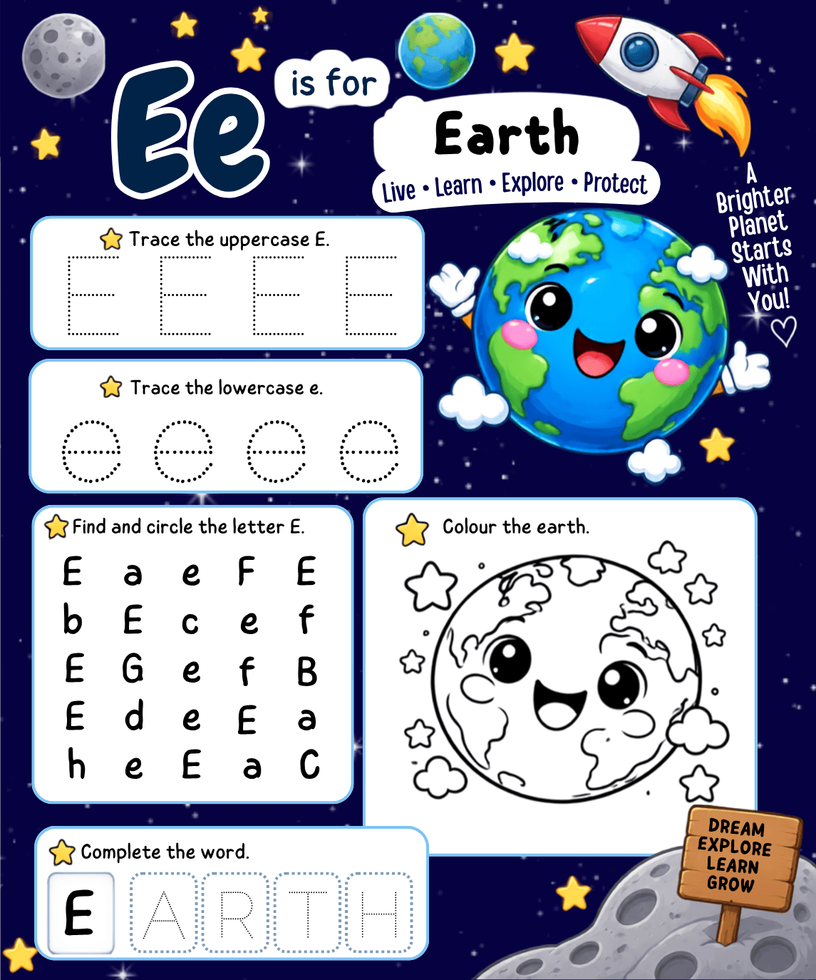 Space A–Z Activity Book | Trace, Match & Colour - photo 3